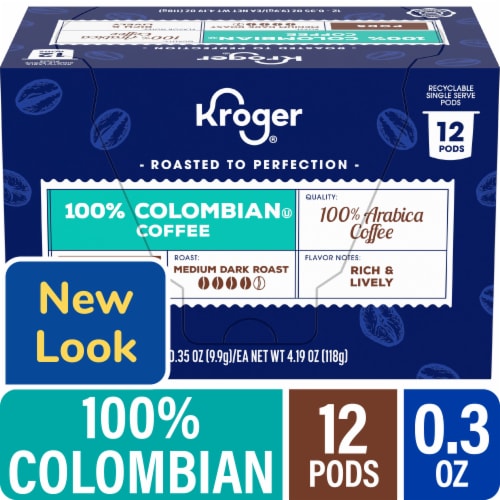 Kroger® 100% Colombian Medium Dark Roast Coffee Pods Perspective: front