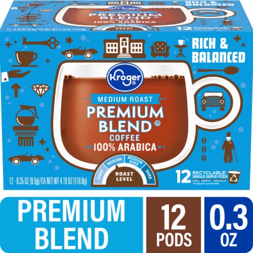 Kroger® Premium Blend Medium Roast Coffee Pods Perspective: front