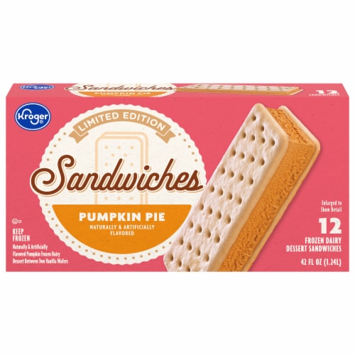Kroger® Limited Edition Pumpkin Pie Ice Cream Sandwiches Perspective: front