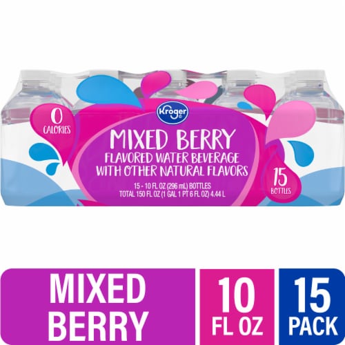 Kroger® Mixed Berry Flavored Mini Bottled Water Perspective: front