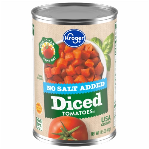 Kroger® No Salt Added Diced Tomatoes Perspective: front