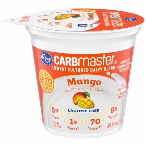 Kroger Carbmaster Mango Low Fat Yogurt Cup Perspective: front