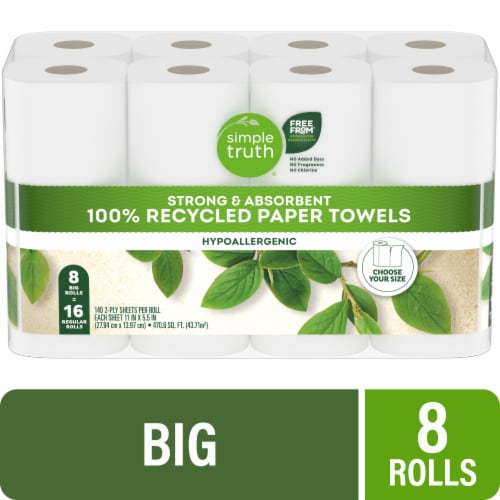 Simple Truth® 100% Recycled Big Paper Towels Perspective: front
