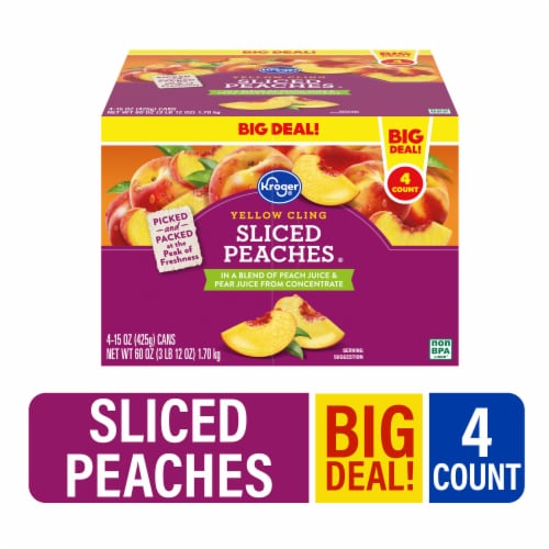 Kroger® Canned Yellow Cling Sliced Peaches Big Deal! Perspective: front