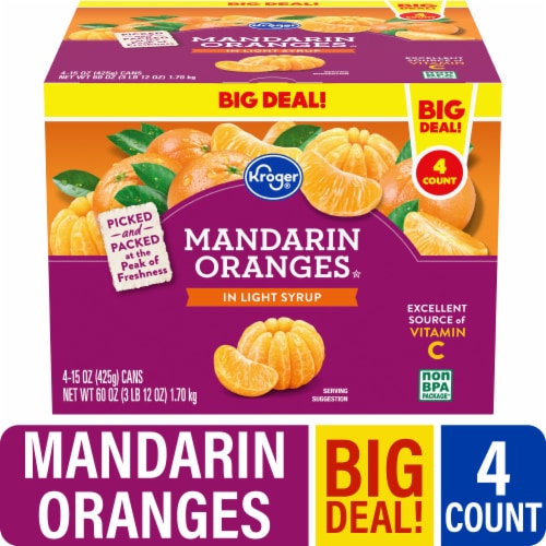 Kroger® Mandarin Oranges in Light Syrup BIG DEAL! Perspective: front