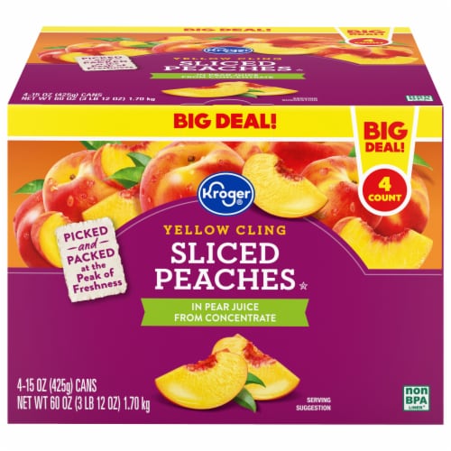 Kroger® Canned Yellow Cling Sliced Peaches BIG DEAL! Perspective: front