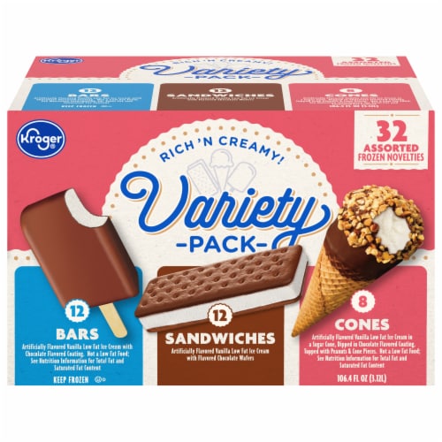 Kroger® Variety Pack Assorted Frozen Novelties Perspective: front