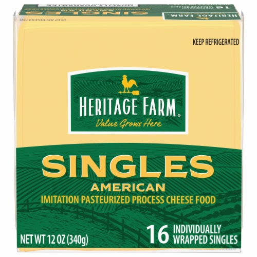 Heritage Farms American Cheese Slices Perspective: front