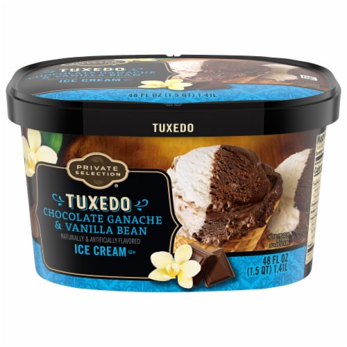 Private Selection® Tuxedo Chocolate Ganache & Vanilla Bean Ice Cream Tub Perspective: front