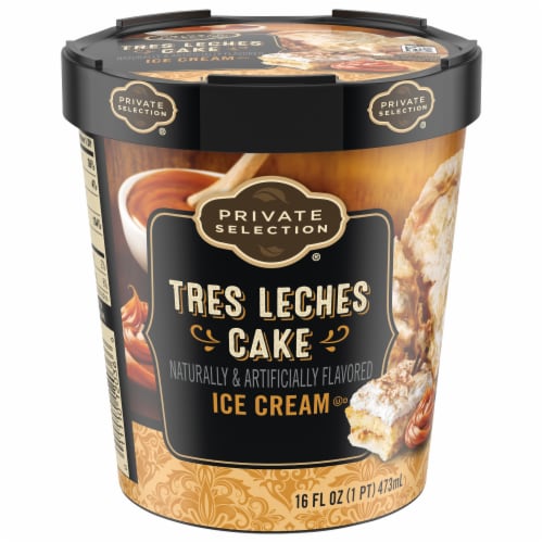 Private Selection Tres Leches Cake Ice Cream Pint Perspective: front