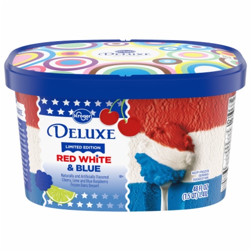 Kroger® Deluxe Limited Edition Red White & Blue Ice Cream Perspective: front