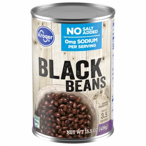 Kroger® No Salt Added Black Beans Perspective: front