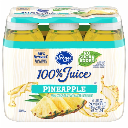 Kroger® 100% Pineapple Juice Bottles Perspective: front