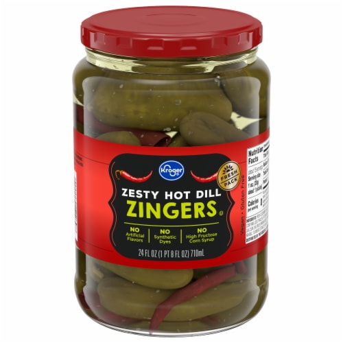 Kroger® Zesty Hot Dill Zingers Pickles Perspective: front