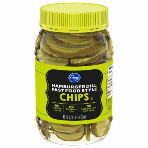 Kroger® Hamburger Dill Fast Food Style Chips Perspective: front