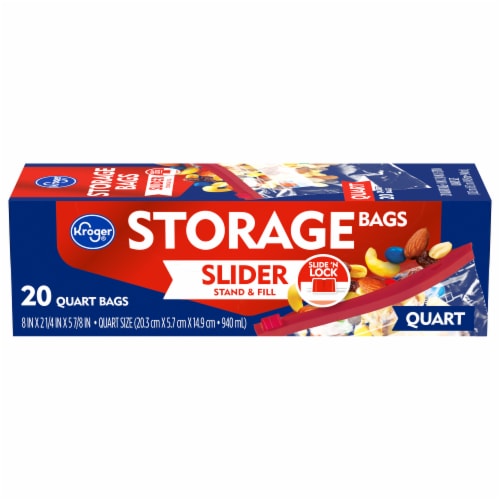 Kroger® Stand & Fill Quart Slider Storage Bag Perspective: front