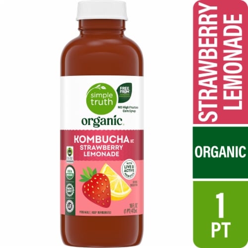 Simple Truth Organic™ Strawberry Lemonade Kombucha Perspective: front