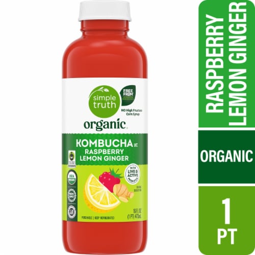 Simple Truth Organic® Raspberry Lemon Ginger Kombucha Perspective: front