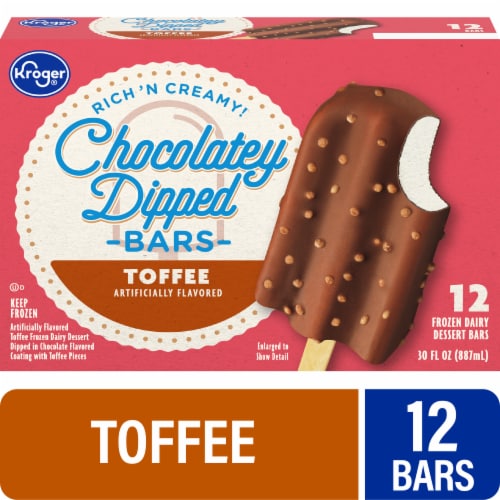 Kroger® Rich'N Creamy Chocolate Dipped Toffee Bars Perspective: front