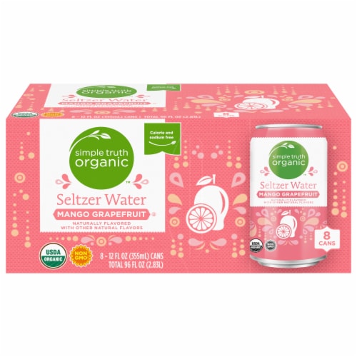 Simple Truth Organic™ Mango Grapefruit Seltzer Water Cans Perspective: front