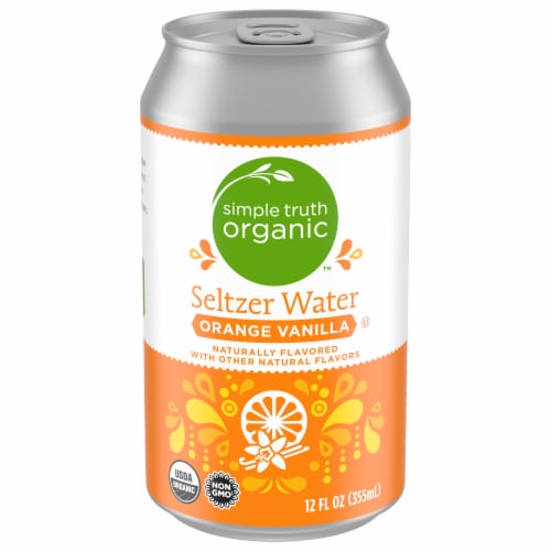Simple Truth Organic™ Orange Vanilla Seltzer Water Can Perspective: front