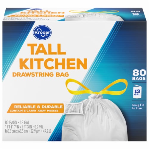 Kroger® Tall Kitchen Drawstring Bag Perspective: front