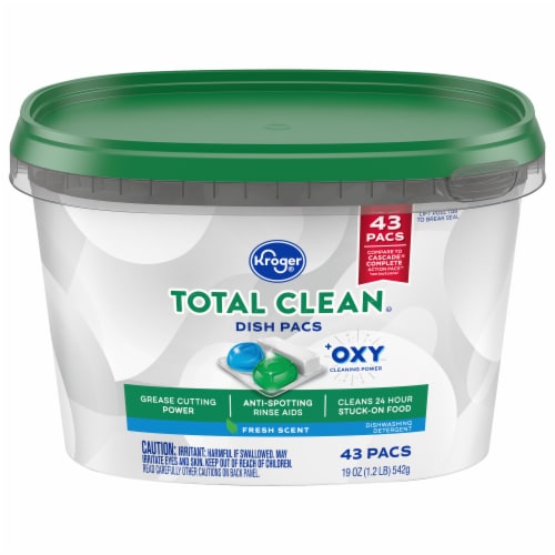 Kroger® Total Clean with Oxy Fresh Scent Dishwasher Detergent Pacs Perspective: front