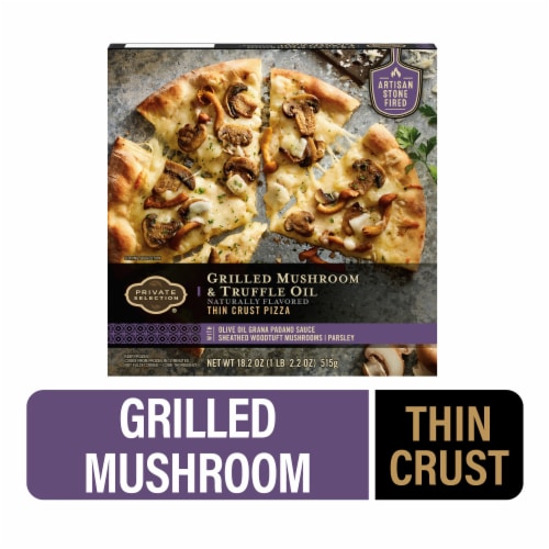 Private Selection® Grilled Mushroom & Truffle Oil Thin Crust Frozen Pizza Perspective: front