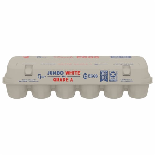 QFC Cage Free Jumbo White Eggs Perspective: front