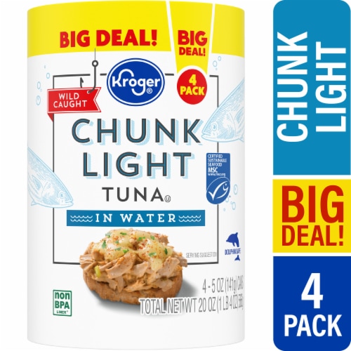 Kroger® Wild Caught Chunk Light Tuna In Water BIG DEAL! Perspective: front