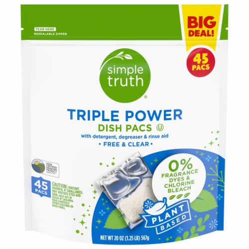 Simple Truth® Triple Power Free & Clear Dishwasher Detergent Pacs Big Deal!