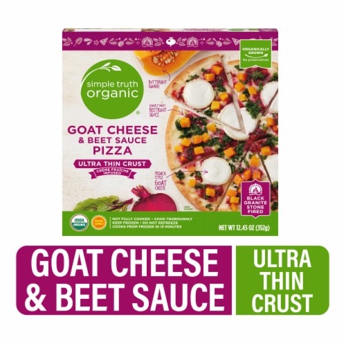 Simple Truth Organic® Goat Cheese & Beet Sauce Ultra Thin Crust Frozen Pizza Perspective: front