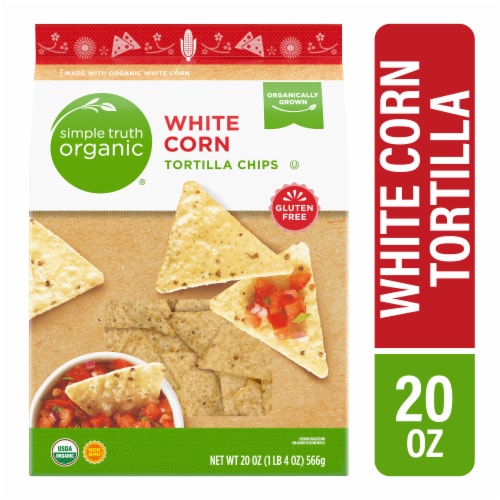 Simple Truth Organic® White Corn Tortilla Chips Perspective: front