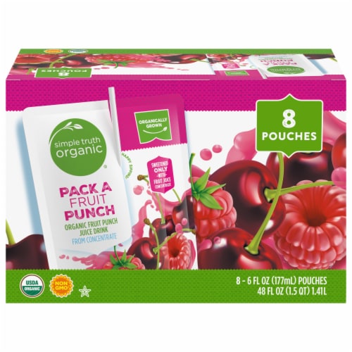 Simple Truth Organic® Pack a Fruit Punch Organic Juice Pouches Perspective: front