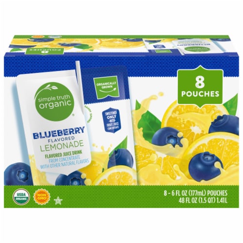 Simple Truth Organic® Blueberry Lemonade Juice Drink Pouches Perspective: front