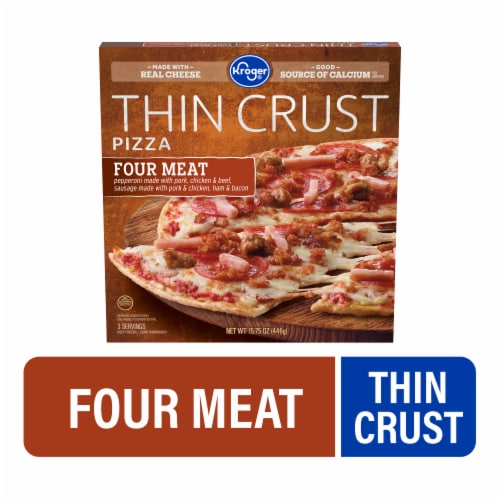 Kroger® Four Meat Thin Crust Frozen Pizza Perspective: front