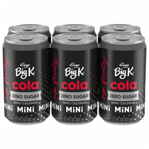 Kroger® Big K® Zero Sugar Mini Cola Cans Perspective: front