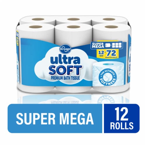 Kroger® Ultra Soft Toilet Paper Super Mega Roll Perspective: front
