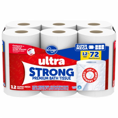Kroger® Ultra Strong Super Mega Roll Toilet Paper Perspective: front