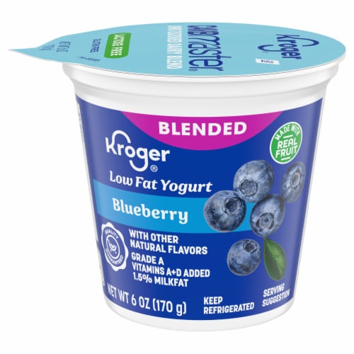 Kroger Blueberry Low Fat Yogurt Cup Perspective: front