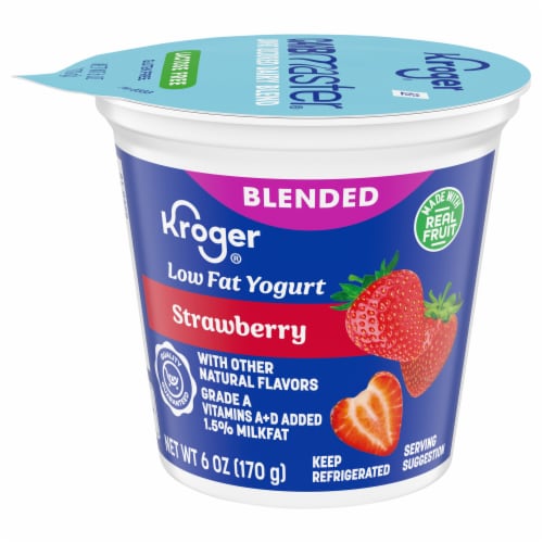 Kroger® Strawberry Blended Low Fat Yogurt Cup Perspective: front