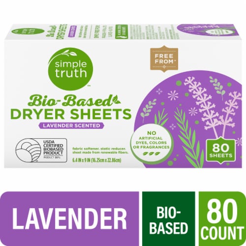 Simple Truth® Lavender Scented Bio-Based Dryer Sheets Perspective: front