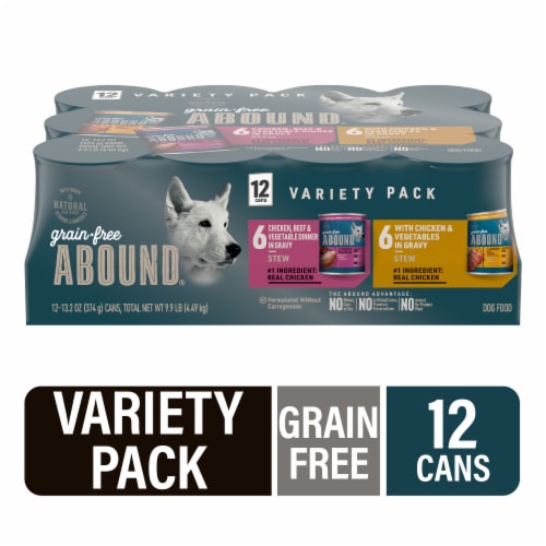 ABOUND Grain Free Wet Dog Food Variety Pack 12 ct 13.2 oz Gerbes Super Markets