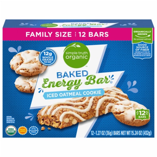 Simple Truth Organic™ Iced Oatmeal Cookie Baked Energy Bars Perspective: front