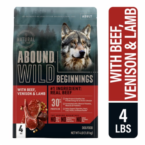 ABOUND® Wild Beginnings Adult Dry Dog Food Beef Venison & Lamb Perspective: front