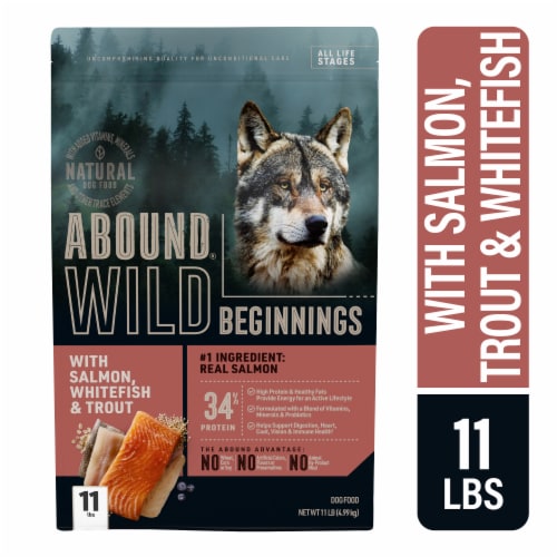 ABOUND® Wild Beginnings All Life Stages Dry Dog Food Salmon Whitefish & Trout Perspective: front