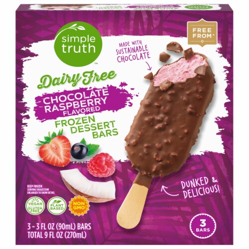 Simple Truth™ Dairy Free Chocolate Raspberry Flavored Frozen Dessert Bars Perspective: front