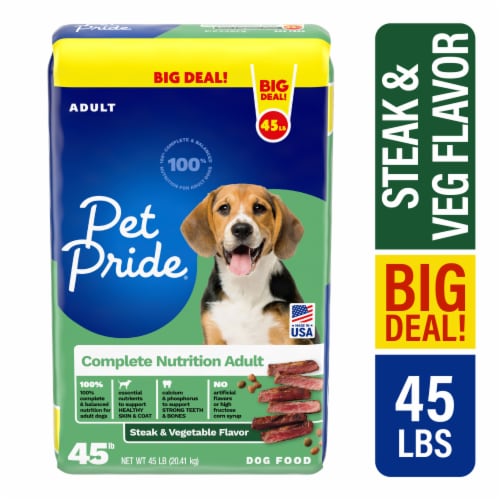 Pet Pride Steak and Vegetable Dry Dog Food 45 lb Kroger