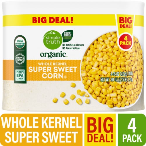 Simple Truth Organic® Whole Kernel Canned Corn Super Sweet BIG DEAL! Perspective: front
