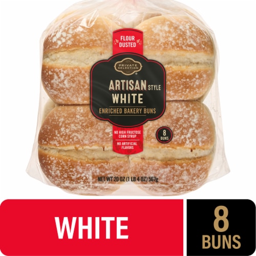Private Selection® White Hamburger Buns Perspective: front